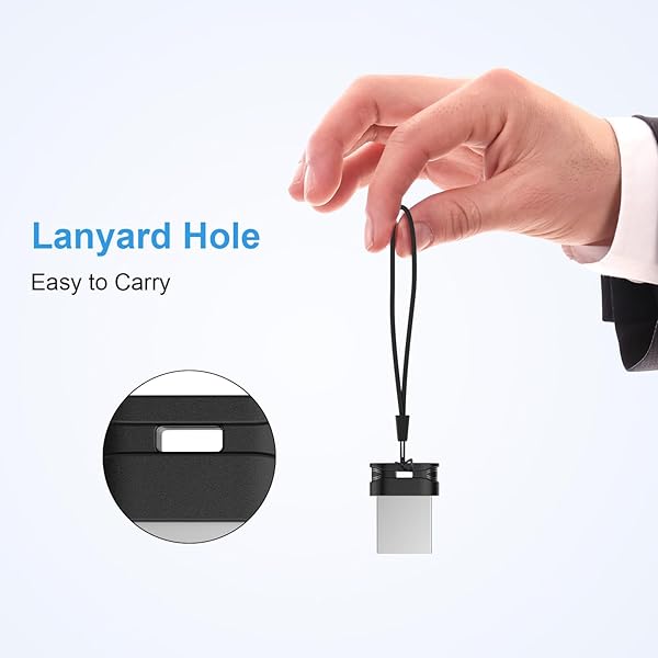 RAOYI RAOYI 2 Pack 64GB USB Flash Drive USB 3.0 Mini Fit Ultra Slim Thumb Drive with Lanyard Black - View 8 of 9