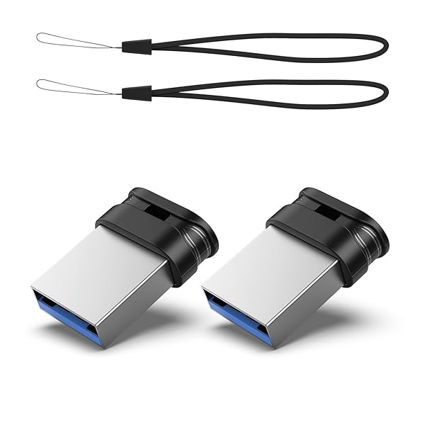 RAOYI RAOYI 2 Pack 64GB USB Flash Drive USB 3.0 Mini Fit Ultra Slim Thumb Drive with Lanyard Black