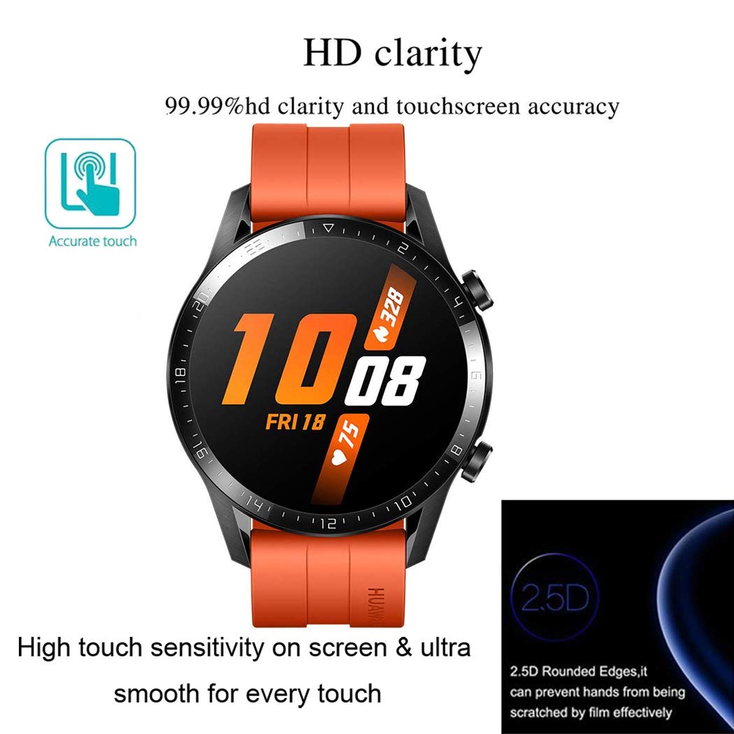 Youniker Youniker 4 Pack Tempered Glass Screen Protectors for Huawei Watch GT2 46mm Anti-Scratch Bubble Free 9H 0.3MM Smartwatch Cover - View 3 of 8