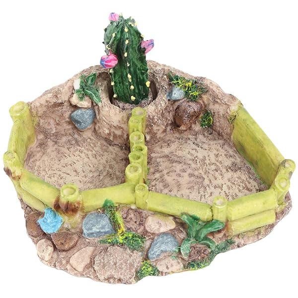 POPETPOP POPETPOP Reptile Resin Corner Water Dish for Tortoise Lizard Bearded Dragon Frog Gecko Snake Chameleon 25593 - View 3 of 9