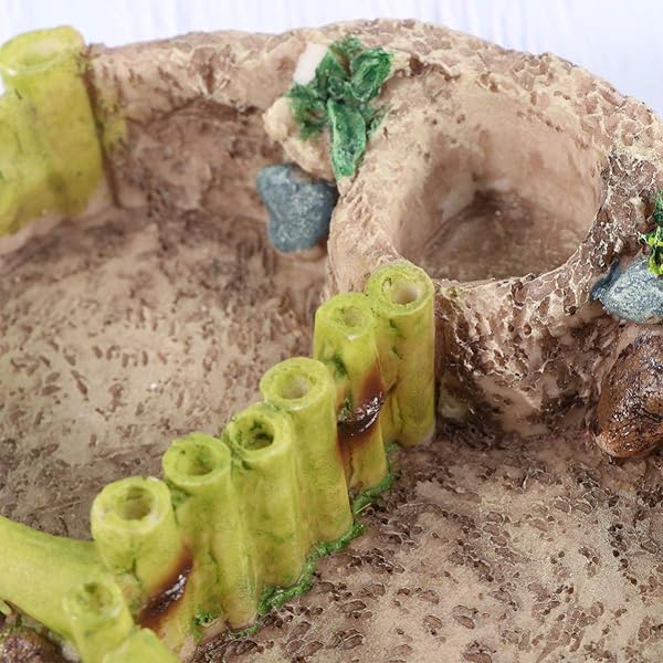 POPETPOP POPETPOP Reptile Resin Corner Water Dish for Tortoise Lizard Bearded Dragon Frog Gecko Snake Chameleon 25593 - View 6 of 9