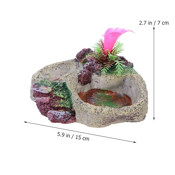 POPETPOP POPETPOP Reptile Water Bowl Feeder Dish for Tortoise Lizard Frog Gecko Snake Chameleon Bearded Dragon Accessories SP-008 - View 6 of 8