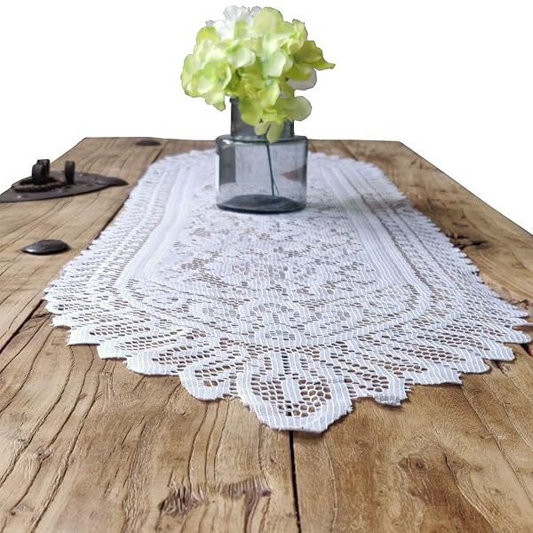 Tinsow Tinsow 2 Pack Cotton Crochet Lace Table Runner Dresser Scarf Doilies White 13 X 44 Inches - View 3 of 3