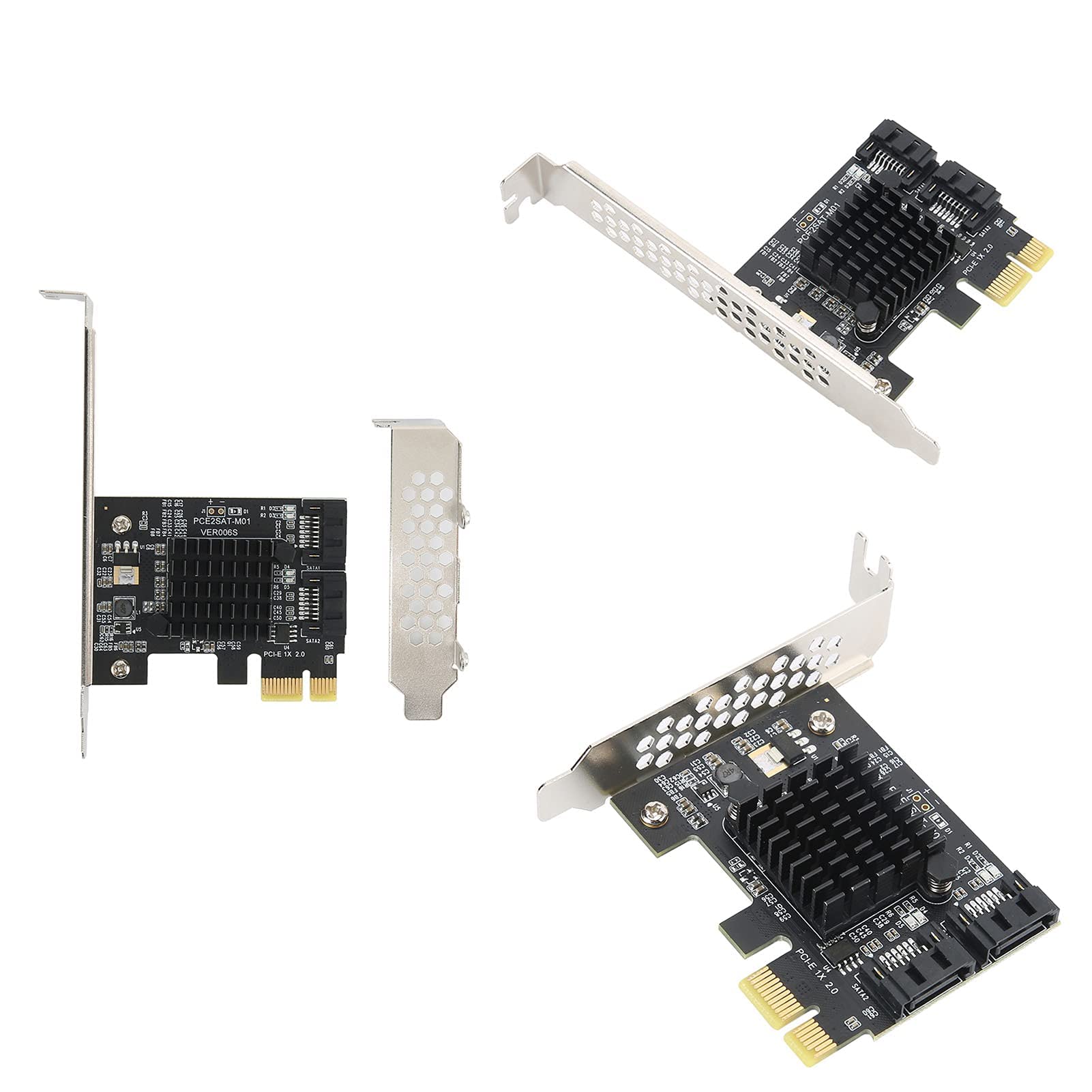 Zopsc PCI-E 2-Port SATA 3.0 Expansion Card Plug and Play PCI Express Adapter with AHCI1.0 IDE Mode and Hot Plugging Support - View 2 of 8