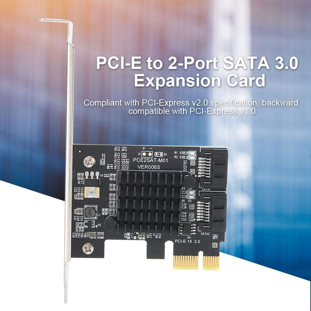 Zopsc PCI-E 2-Port SATA 3.0 Expansion Card Plug and Play PCI Express Adapter with AHCI1.0 IDE Mode and Hot Plugging Support - View 8 of 8