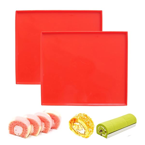 Brianver YUANAIYI Swiss Roll Cake Mat Set - Nonstick Silicone Baking Tray for Pastries, Pizza & Cookies - Flexible & Multipurpose