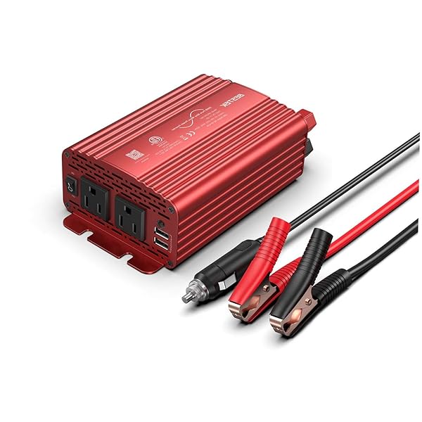 BESTEK BESTEK 300W Pure Sine Wave Power Inverter DC 12V to AC 110V with Dual USB Charging Ports and 2 AC Outlets for Car Charging