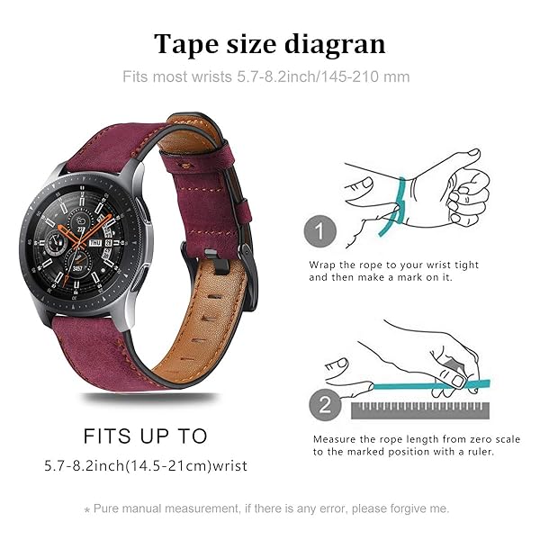 SPINYE SPINYE Band for Galaxy Watch 46mm 22mm Leather Strap Printing Pattern for Samsung Gear S3 Frontier Classic Moto 360 2nd Gen Rose Red - View 8 of 8