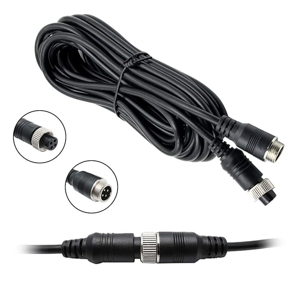 WIAONE Hxchen 5M 16FT Car 4Pin Aviation Video Extension Cable for CCTV Rearview Camera Truck Trailer Camper Motorhome Waterproof Shockproof System - View 3 of 8