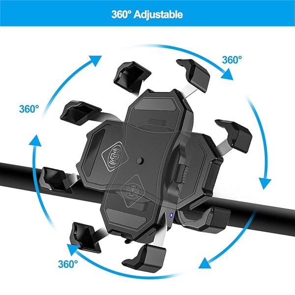 iMESTOU "iMESTOU 15W Wireless Motorcycle Charger & Phone Holder - Fast Charging for 3.5-6.8" Phones on 22-32mm Handlebars" - View 7 of 10