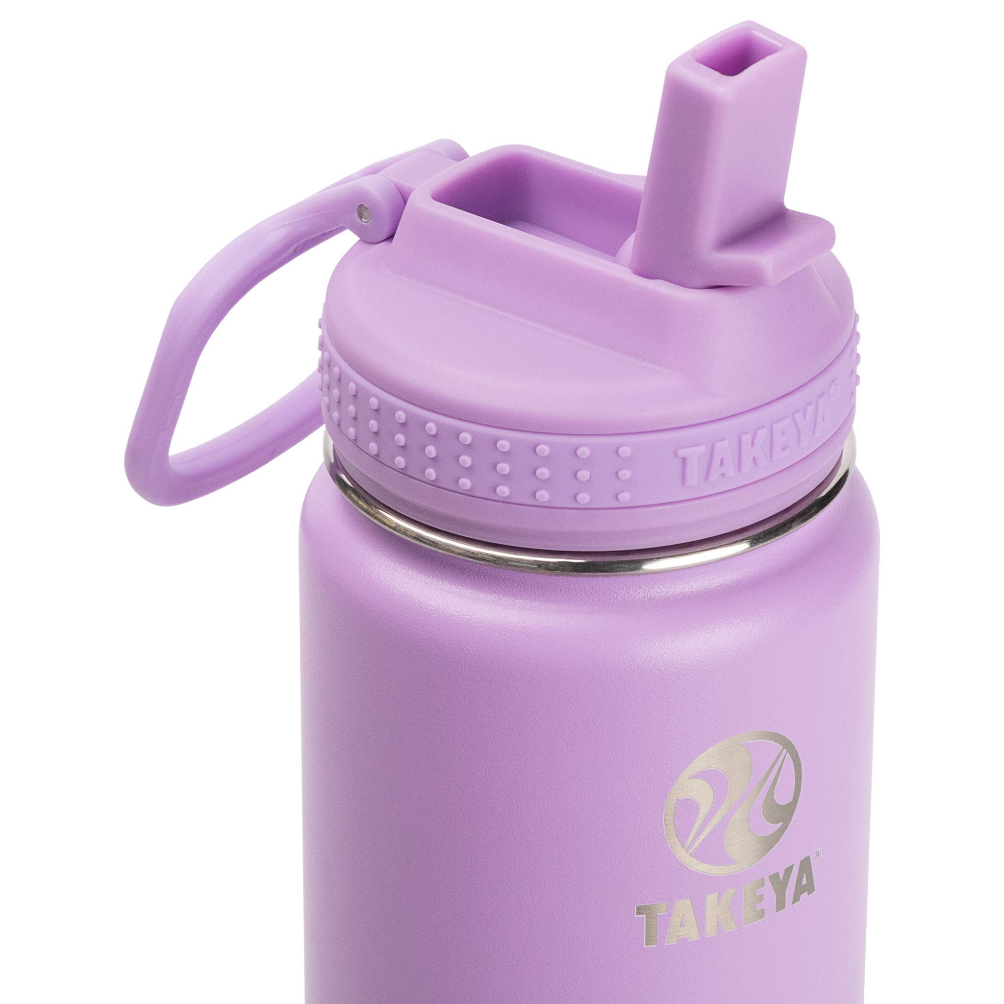 Takeya Takeya Actives 18 oz Water Bottle with Straw Lid Durable Stainless Steel Insulation BPA-Free Lilac Easy-Care Dishwasher-Safe - View 2 of 4