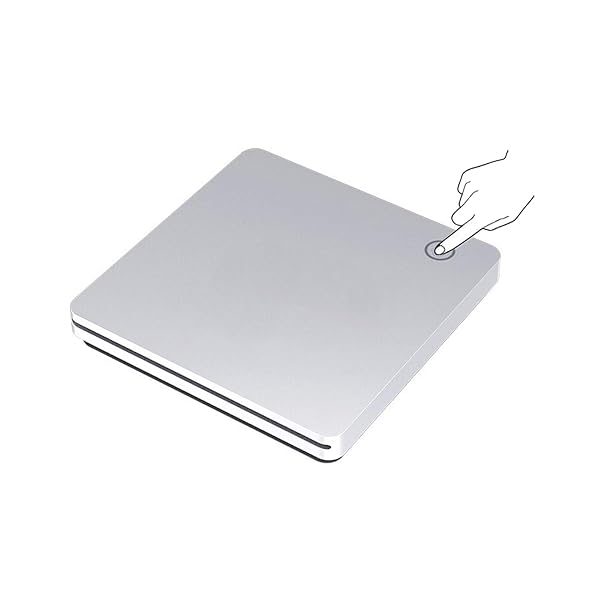 Xglysmyc Ultra Slim External 3D Blu-ray DVD Drive: USB 3.0 & Type-C Burner for Laptop & Mac - Fast, Smart Touch Slot-in Player