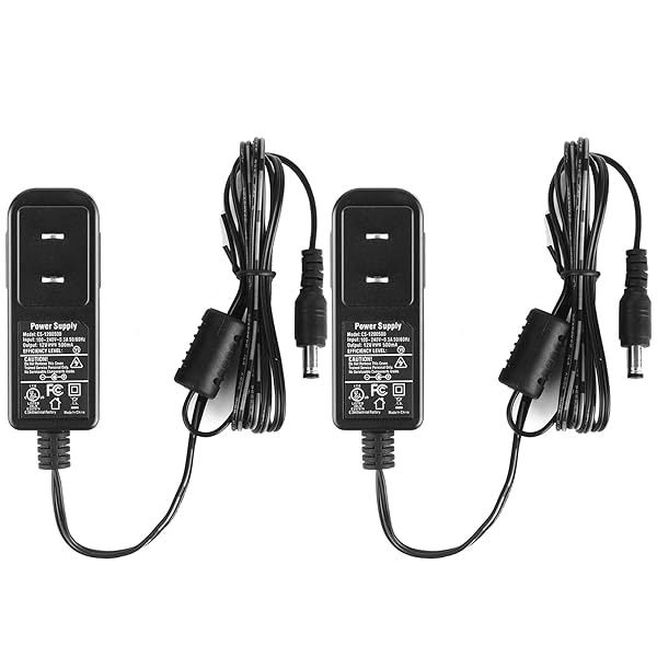 Security-01 Security-01 2-Pack 12V Power Supply Adapter for CCTV, Speakers, Routers & More - UL Listed, 100-240V to DC 0.5A - View 6 of 10