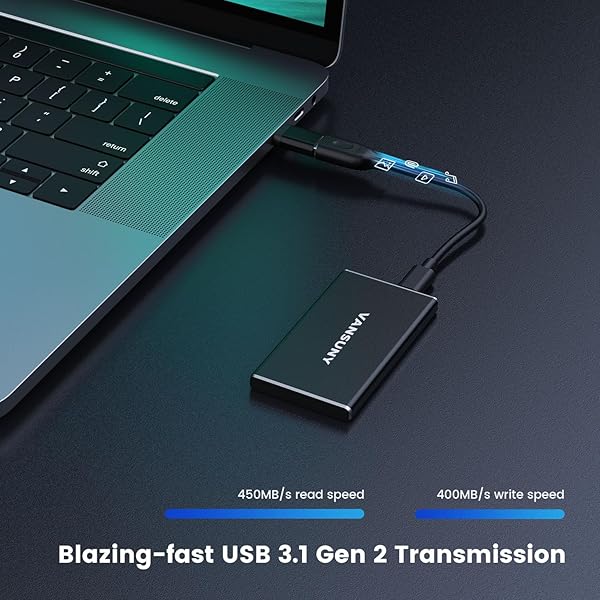 Vansuny Vansuny 500GB Portable External SSD High-Speed USB 3.1 Gen2 Metal Mini Drive for PC Laptop Phones and More - View 4 of 9