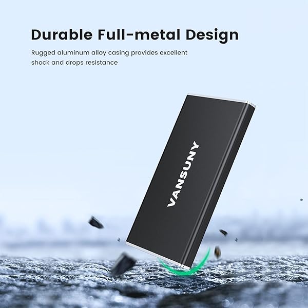 Vansuny Vansuny 500GB Portable External SSD High-Speed USB 3.1 Gen2 Metal Mini Drive for PC Laptop Phones and More - View 6 of 9