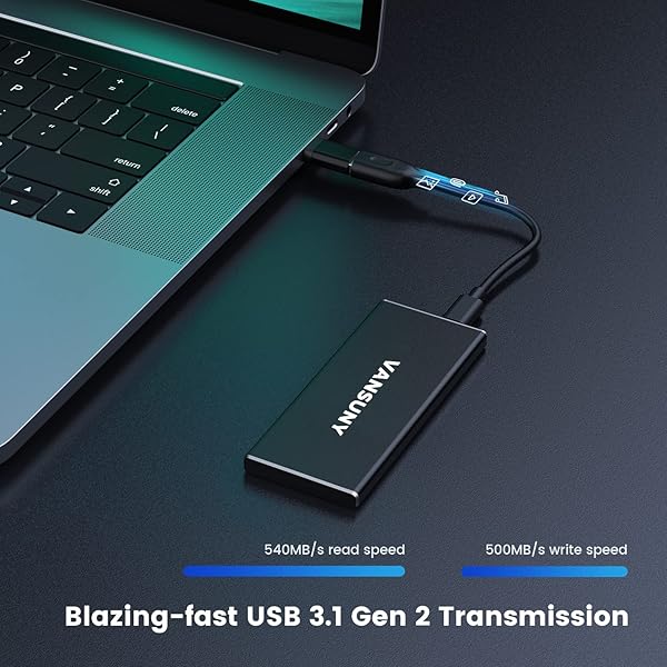 Vansuny Vansuny 1TB Portable SSD: High-Speed USB 3.1 Gen2, Metal Design for PC, Laptop & Phones - View 3 of 8