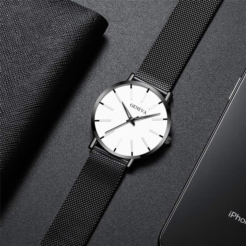 Weicam Weicam Men's Simple Mesh Strap Watch Analog Quartz Wrist Watches Set of 6 - View 4 of 9