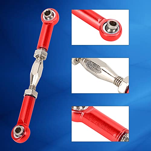 Tbest 6Pcs Adjustable RC Pull Rods - Aluminum Turnbuckle Links for Hobby Cars (Red) | Front/Rear Upper Link Set - View 4 of 11