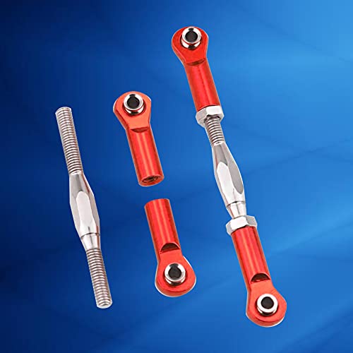 Tbest 6Pcs Adjustable RC Pull Rods - Aluminum Turnbuckle Links for Hobby Cars (Red) | Front/Rear Upper Link Set - View 6 of 11