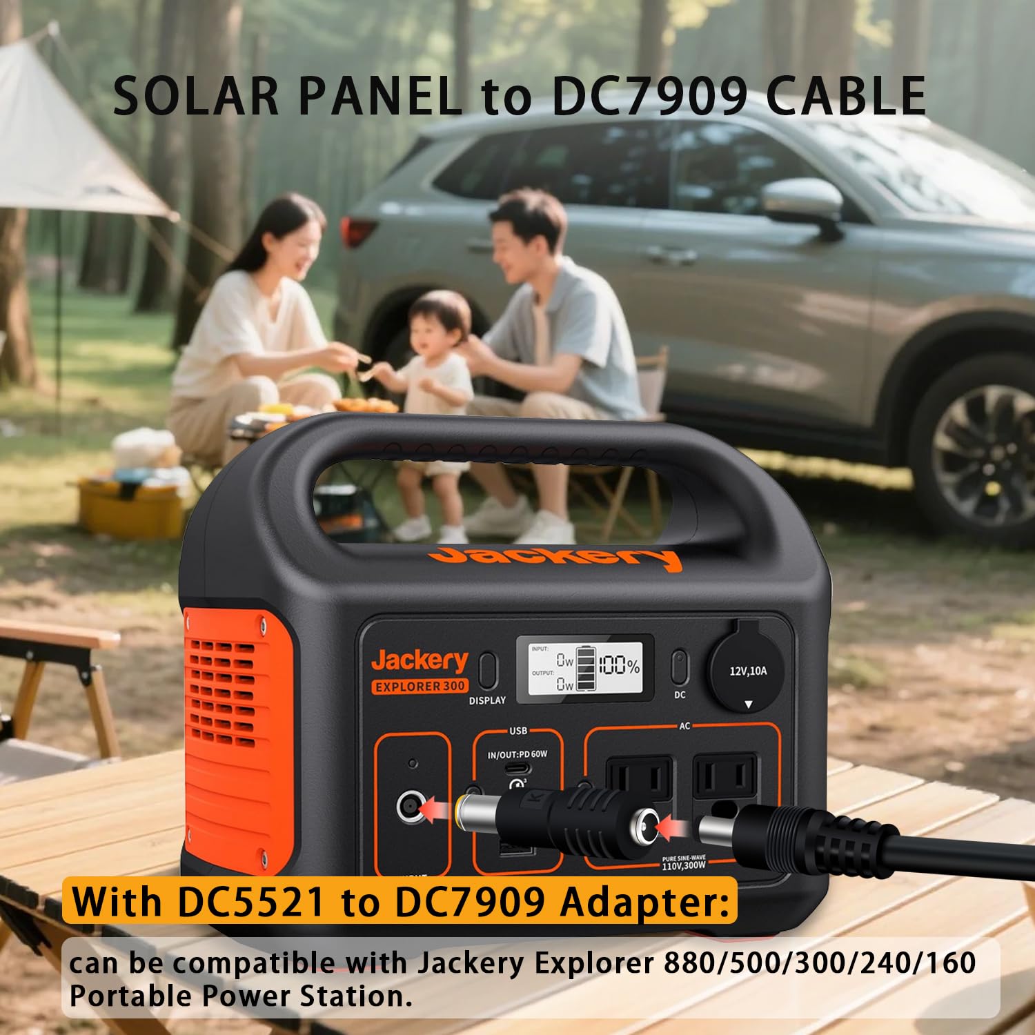 COMeap COMeap Solar Panel Adapter for Jackery DC Power Cable with Multiple Connectors Compatible with MC4 Solar Charger 5ft Extension - View 6 of 7