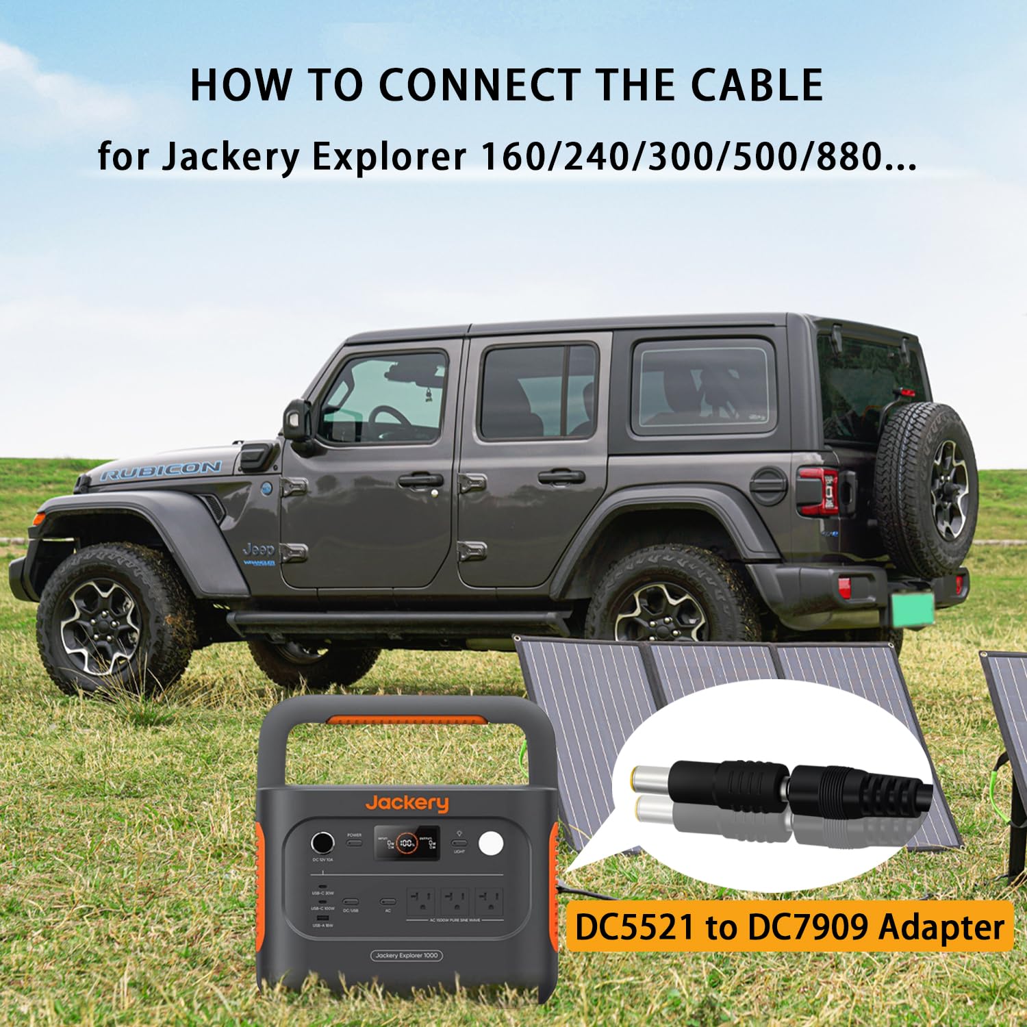 COMeap COMeap Solar Panel Adapter for Jackery DC Power Cable with Multiple Connectors Compatible with MC4 Solar Charger 5ft Extension - View 7 of 7