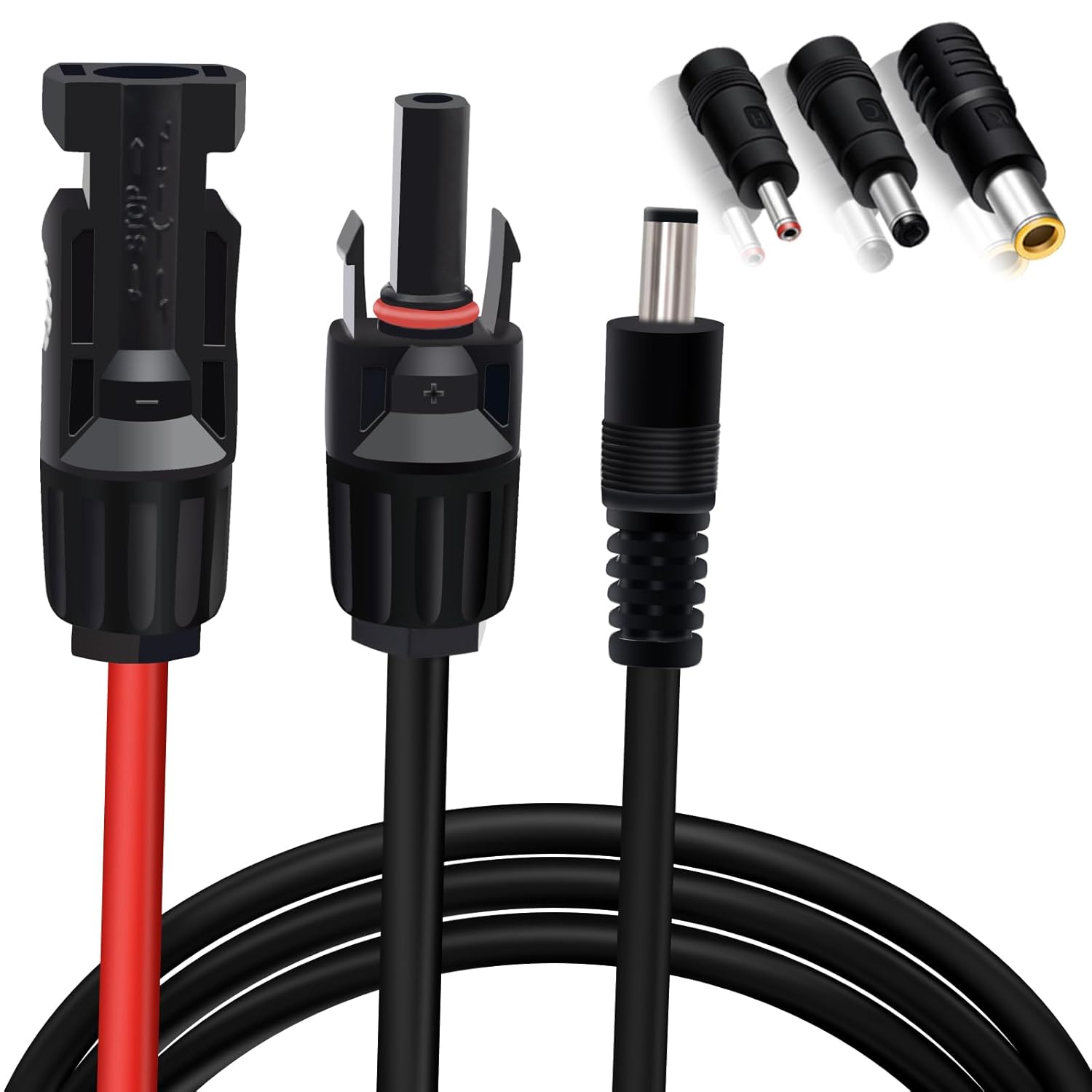 COMeap Solar Panel Adapter for Jackery DC Power Cable with Multiple Connectors Compatible with MC4 Solar Charger 5ft Extension