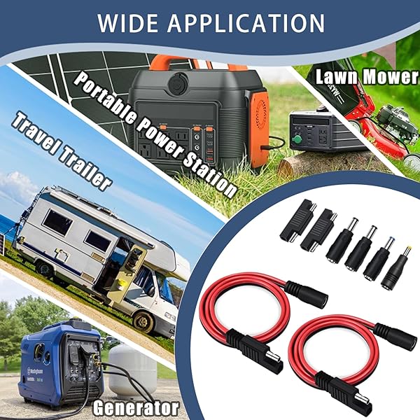 COMeap COMeap 2 Pack SAE to DC Adapter for Jackery Solar Panel - DC5521 Connector with Polarity Adapter for Explorer Series - View 8 of 8