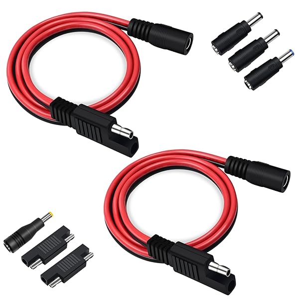 COMeap COMeap 2 Pack SAE to DC Adapter for Jackery Solar Panel - DC5521 Connector with Polarity Adapter for Explorer Series - View 2 of 8