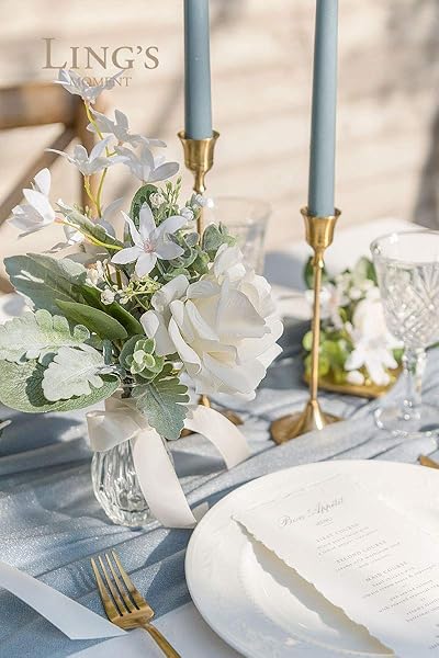 Ling's moment Ling's Moment 98pcs Artificial Greenery Stems Box Set for DIY Bridal Bouquets Wedding Floral Arrangements Sage Green and White - View 4 of 5