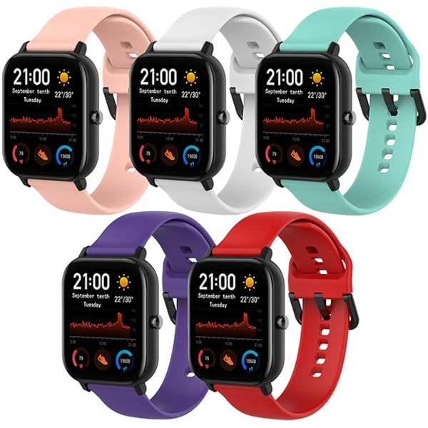 QGHXO QGHXO Soft Silicone Band Replacement for Amazfit GTS 4 Mini 3 2 2e GTR Mini 42mm Active Bip 3 3 Pro U Pro S Lite U - View 2 of 8