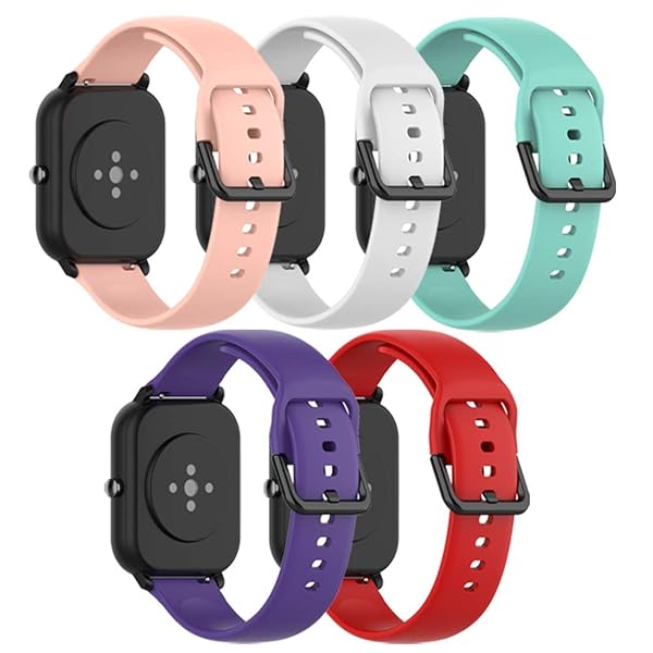 QGHXO QGHXO Soft Silicone Band Replacement for Amazfit GTS 4 Mini 3 2 2e GTR Mini 42mm Active Bip 3 3 Pro U Pro S Lite U