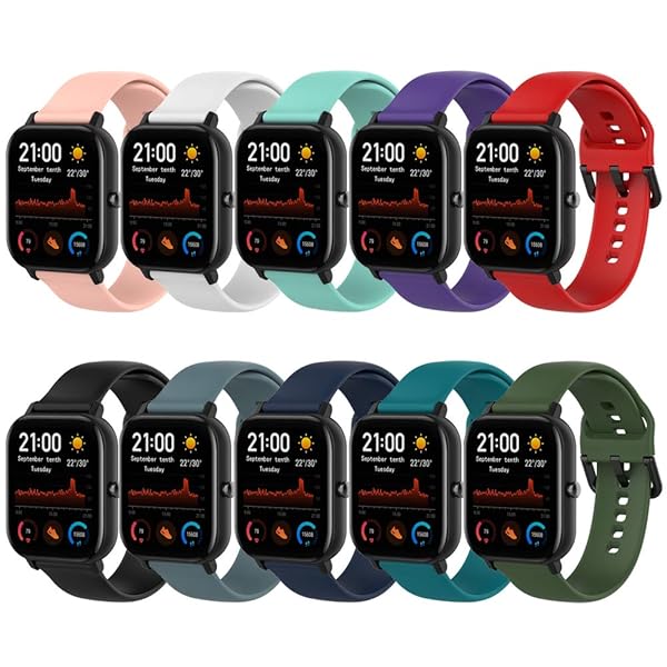QGHXO QGHXO Soft Silicone Band for Amazfit GTS GTR 42mm Bip Bip Lite Comfortable Watch Strap - View 3 of 8