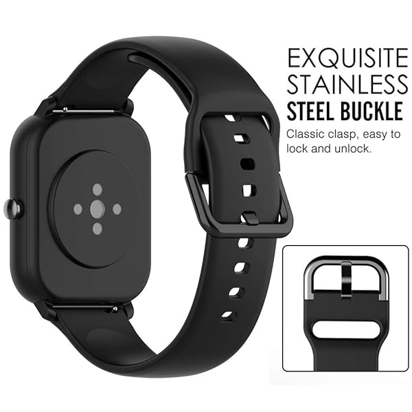 QGHXO QGHXO Soft Silicone Band for Amazfit GTS GTR 42mm Bip Bip Lite Comfortable Watch Strap - View 7 of 8
