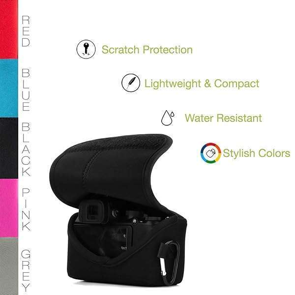 MegaGear MegaGear MG1817 Ultra Light Neoprene Camera Case for Nikon Z50 - Black PU Leather Protection - View 5 of 10
