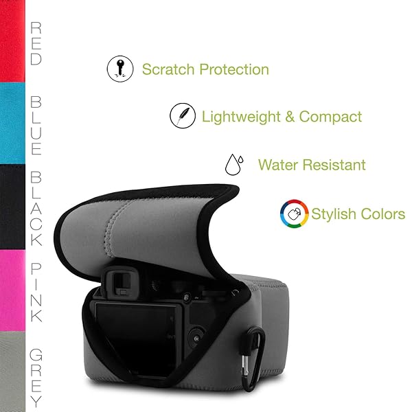 MegaGear MegaGear MG1824 Ultra Light Neoprene Camera Case for Nikon Z50 - Gray PU Leather, Perfect Fit & Protection - View 5 of 10