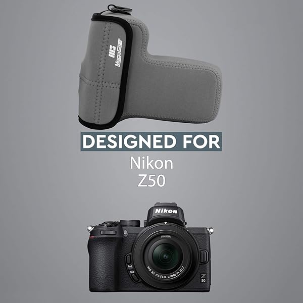 MegaGear MegaGear MG1824 Ultra Light Neoprene Camera Case for Nikon Z50 - Gray PU Leather, Perfect Fit & Protection - View 7 of 10