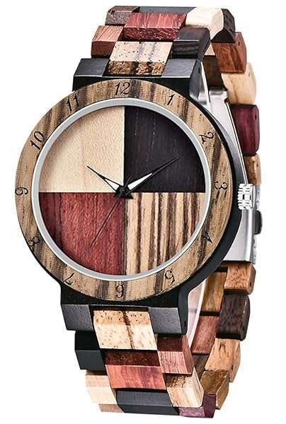 Dentily Stylish Inverted Geometric Wood Watch for Men | Hand-Made Quartz Timepiece - View 9 of 9