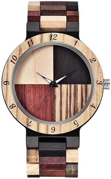 Dentily Stylish Inverted Geometric Wood Watch for Men | Hand-Made Quartz Timepiece