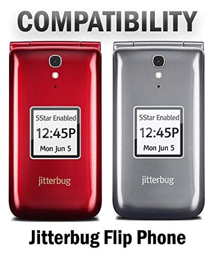 Nakedcellphone Jitterbug Flip Phone Case Black Vegan Leather Form-Fit Cover with Built-in Screen Protection and Metal Belt Clip for Seniors - View 10 of 10