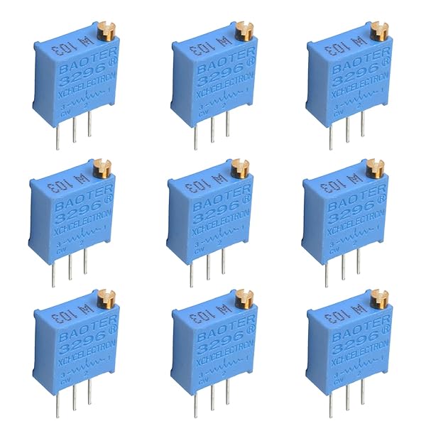 Fielect Fielect 5Pcs 10K Ohm Multiturn Trimmer Potentiometer High Precision Variable Resistor 3296W 3296W-1-103