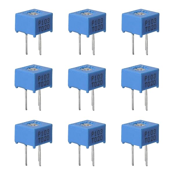 Fielect 10Pcs 10K Ohm Multiturn Trimmer Potentiometer High Precision Variable Resistor 3362P for Accurate Adjustments