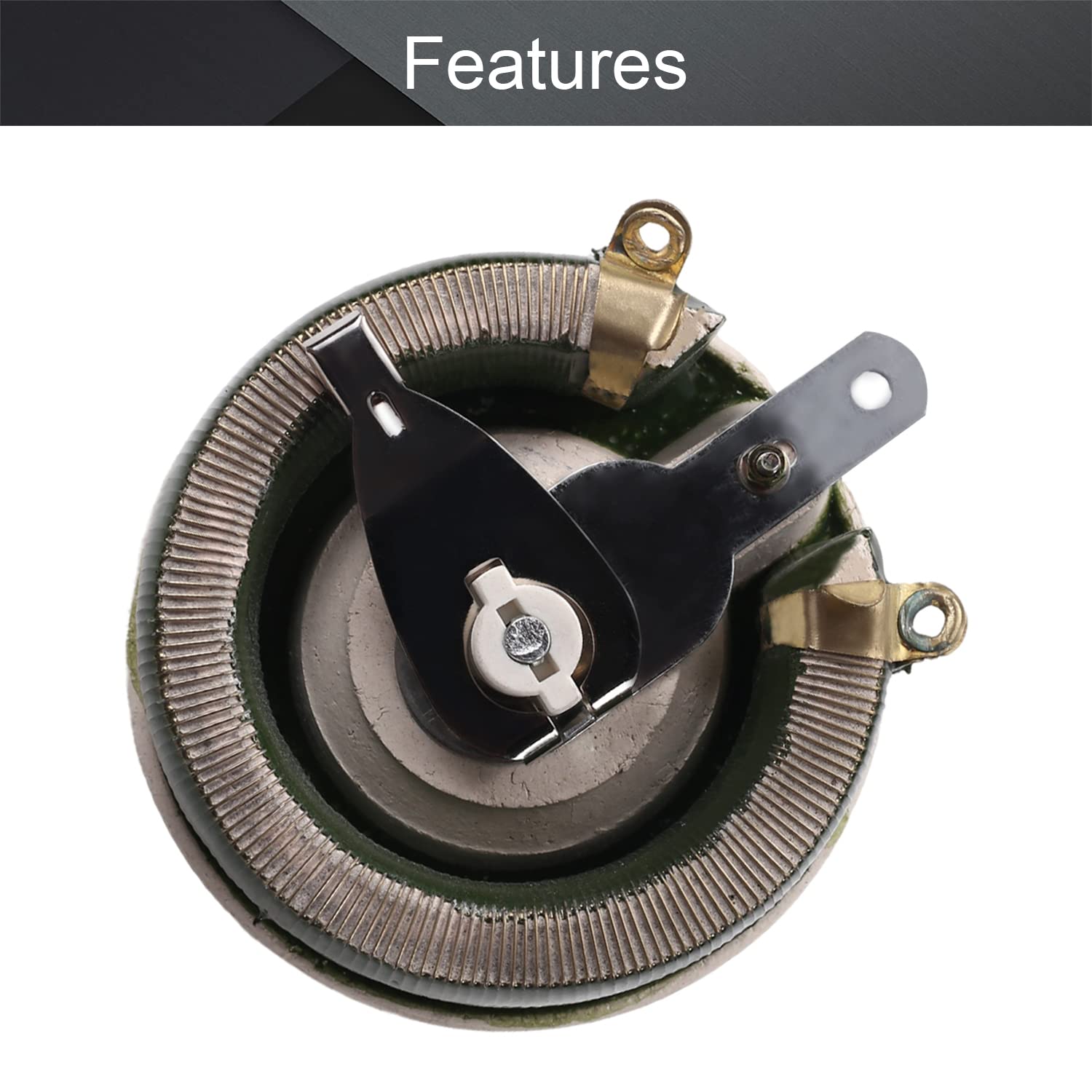 Fielect Fielect 200W 100R Ohm Ceramic Wire Wound Potentiometer Linear Rotary Resistor Rheostat for Industrial Machinery RPM Control - View 4 of 6