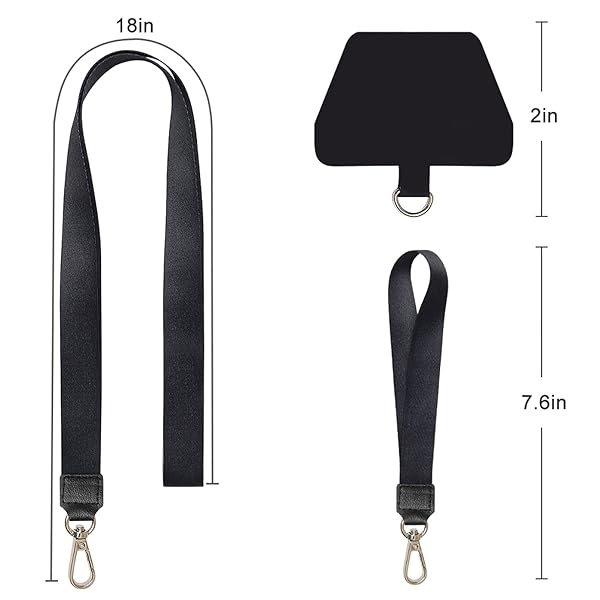 SHANSHUI SHANSHUI Universal Phone Lanyard Neck Strap Wrist Tether Key Chain Holder for All Smartphones Black - View 6 of 7