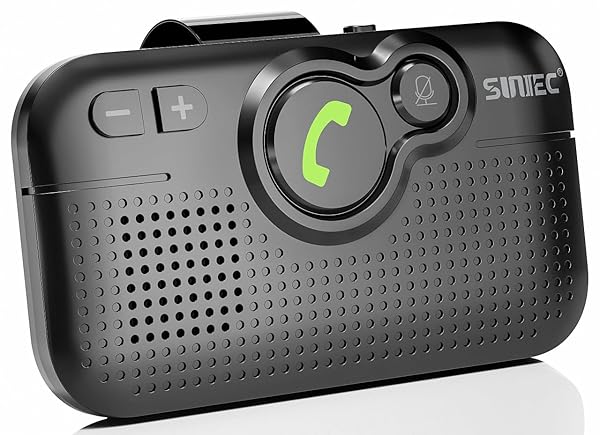 SUNITEC Handsfree Bluetooth Car Kit - SUNITEC Wireless Speakerphone with Auto Power & Voice Assistant Support