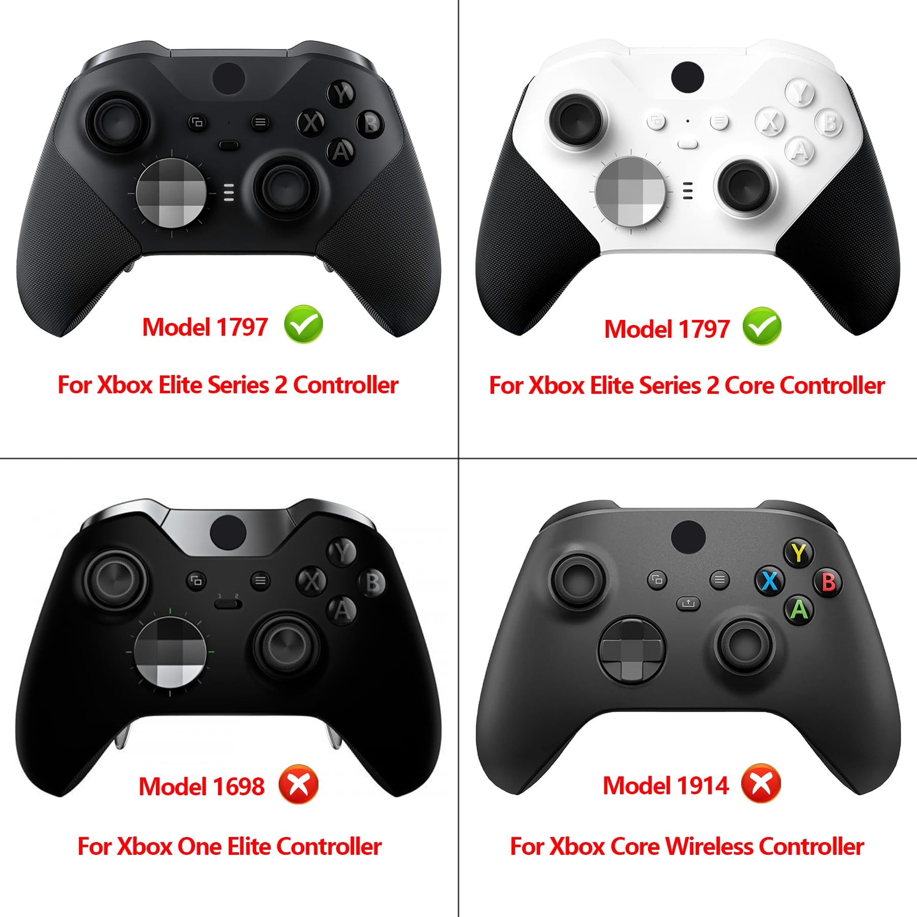 eXtremeRate eXtremeRate Scarlet Red Faceplate Cover for Xbox Elite 2 Controller Soft Touch Replacement Kit Model 1797 - View 2 of 8