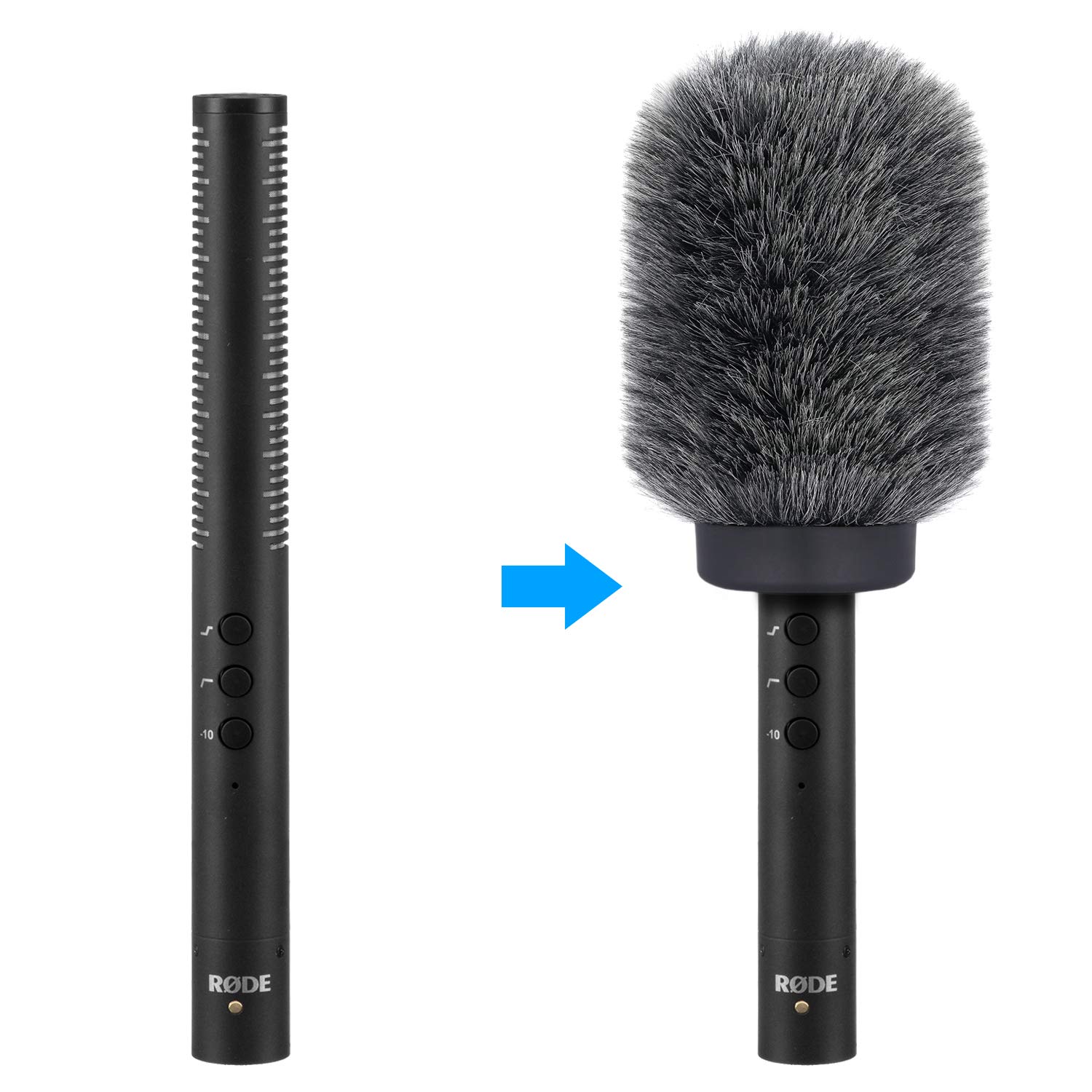 YOUSHARES YOUSHARES Deadcat Wind Muff for Rode NTG4 MKE 600 Audio-Technica AT875R Shotgun Microphones Windscreen Up to 4.7 Inches Long - View 5 of 6