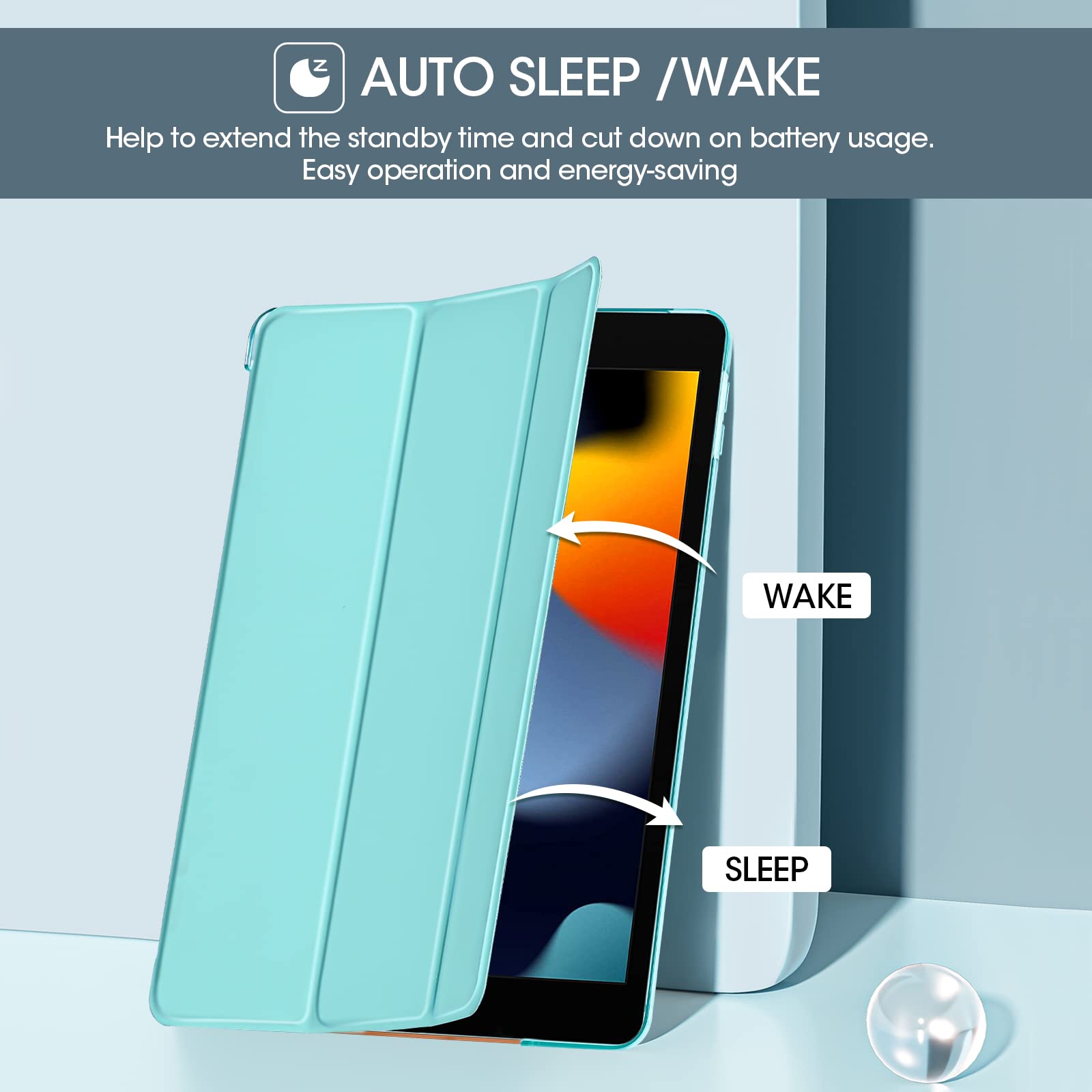 ProCase ProCase Aqua iPad Case for 9th 8th 7th Generation 10.2 Inch 2021 2020 2019 iPad Cover Durable Protection and Stylish Design - View 4 of 7