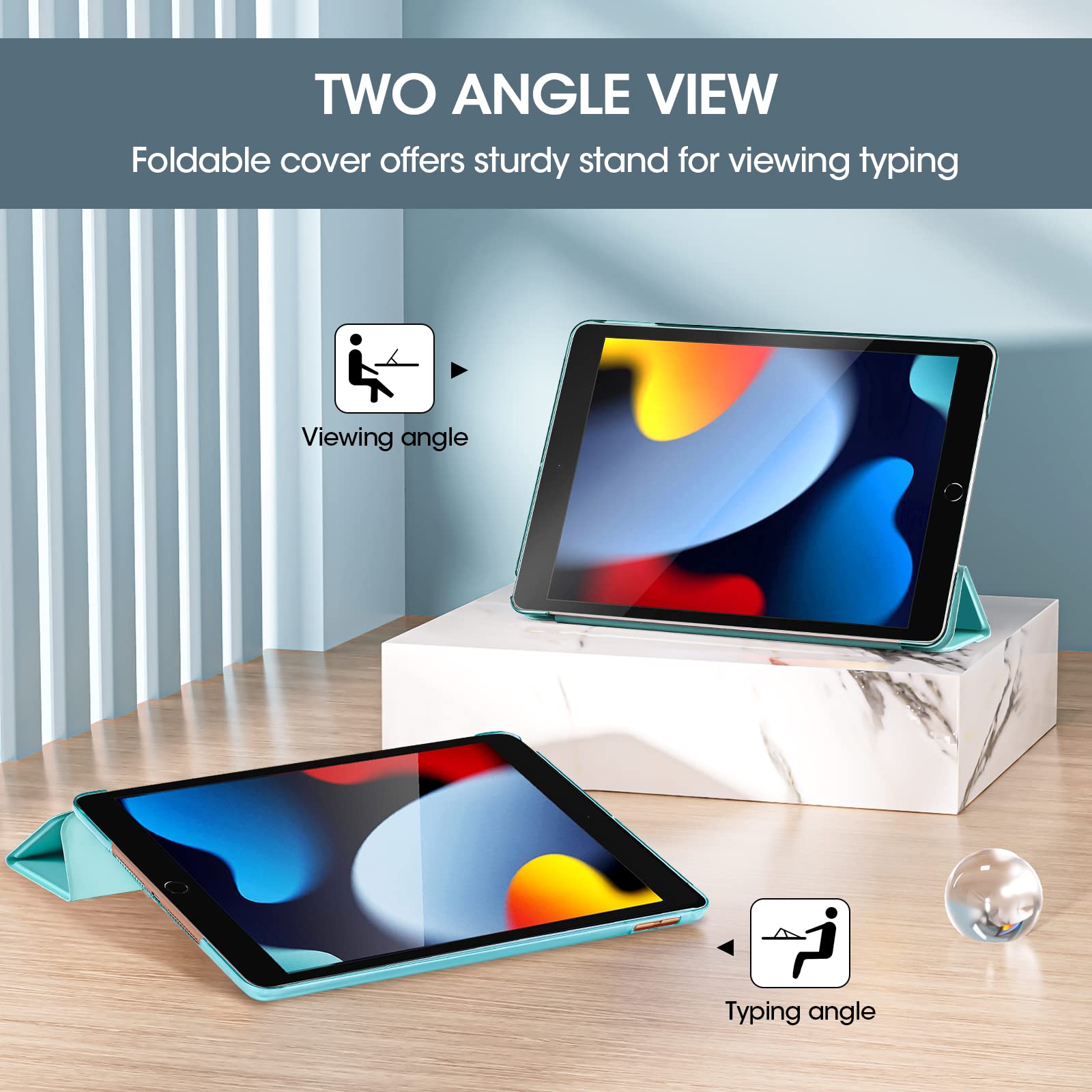 ProCase ProCase Aqua iPad Case for 9th 8th 7th Generation 10.2 Inch 2021 2020 2019 iPad Cover Durable Protection and Stylish Design - View 5 of 7