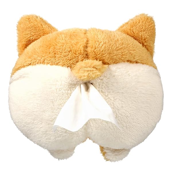 VOSAREA Adorable Corgi Butt Tissue Box Cover - Soft Hanging Pouch for Home & Car Storage