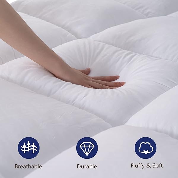 Marine Moon Marine Moon Extra Thick Cooling Plush Pillow Top Mattress Bed Topper Fluffy Soft Hotel Quality Down Alternative for Full Size Bed - View 2 of 7